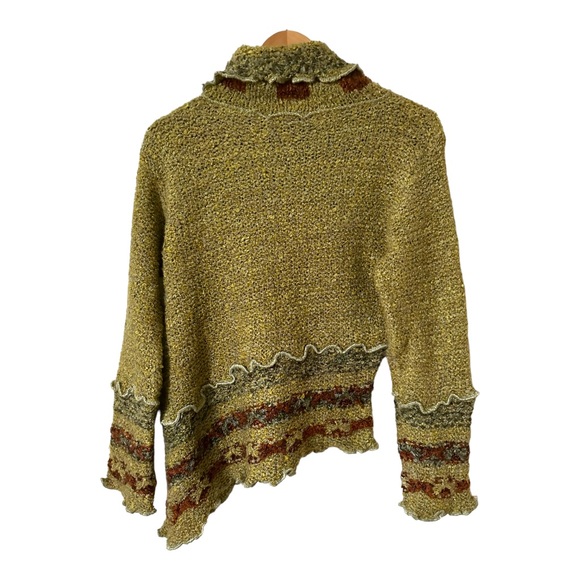 Mirasati Paris Green Multicolor Asymmetrical Sweater Size M - Picture 2 of 12